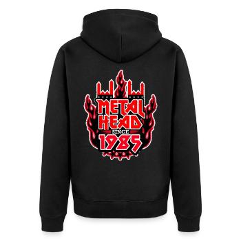 MÉTALLEUX depuis 1985 - Veste à capuche bio Premium Unisexe - noir - Dos - Nico (187cm)