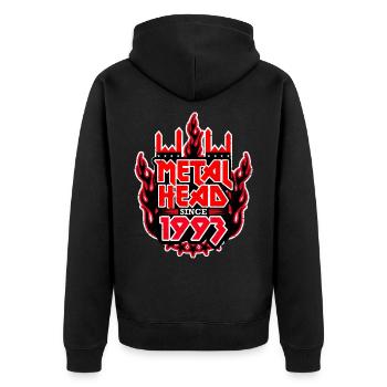 MÉTALLEUX depuis 1993 - Veste à capuche bio Premium Unisexe - noir - Dos - Nico (187cm)
