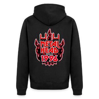 METALHEAD since 1996 - Unisex Premium Bio Zip Hoodie - Schwarz - Hinten - Nico (187cm)