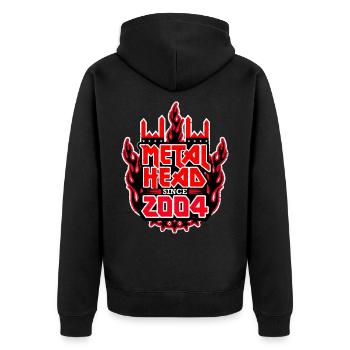 METALHEAD since 2004 - Unisex Premium Organic Zip Hoodie - black - Back - Nico (187cm)