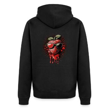 Drôle de fraise avec des lunettes de soleil - Veste à capuche bio Premium Unisexe - noir - Dos - Nico (187cm)