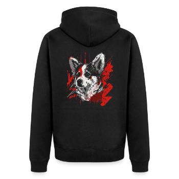 Corgi gallois - Veste à capuche bio Premium Unisexe - noir - Dos - Nico (187cm)