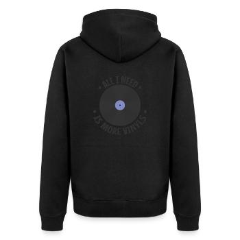 All I Need is more Vinyls Record - Unisex Premium Organic Zip Hoodie - black - Back - Nico (187cm)