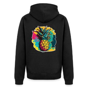 Fruit de l’ananas - Veste à capuche bio Premium Unisexe - noir - Dos - Nico (187cm)