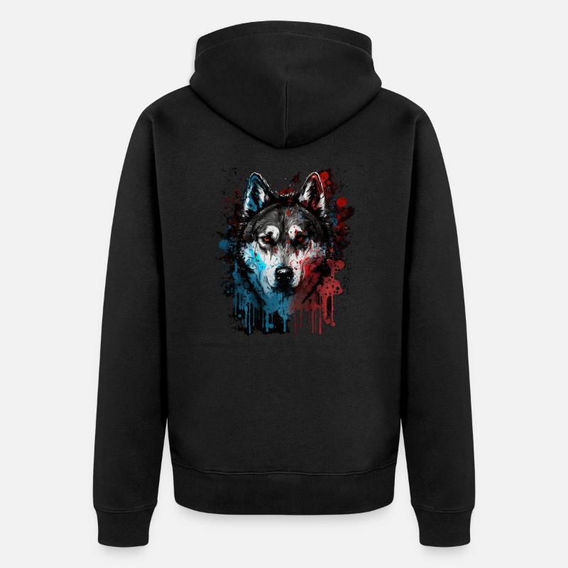 Chien Husky - Veste à capuche bio Premium Unisexe - noir