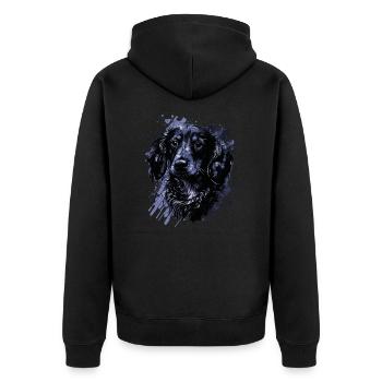 Chiot teckel - Veste à capuche bio Premium Unisexe - noir - Dos - Nico (187cm)