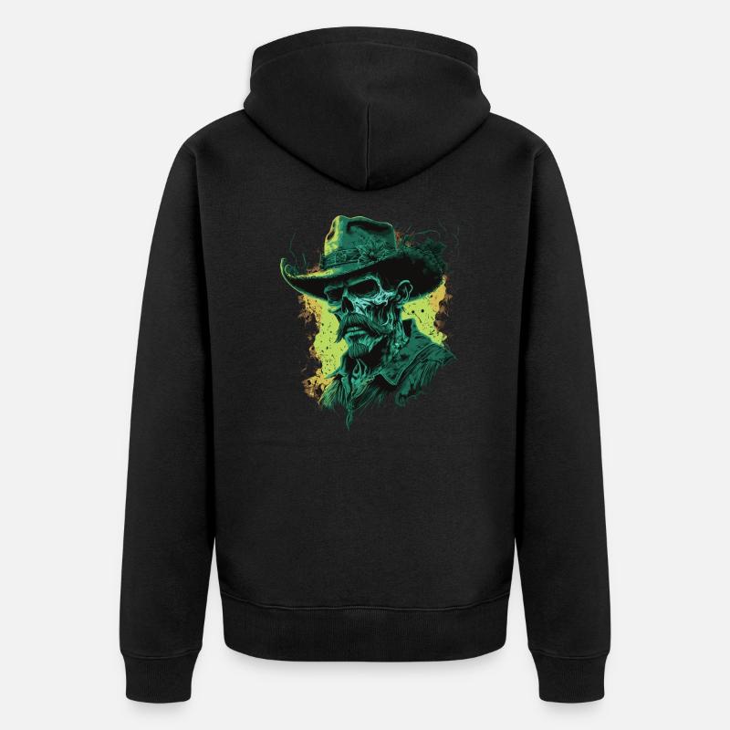 Cow-boy mort-vivant - Veste à capuche bio Premium Unisexe - noir