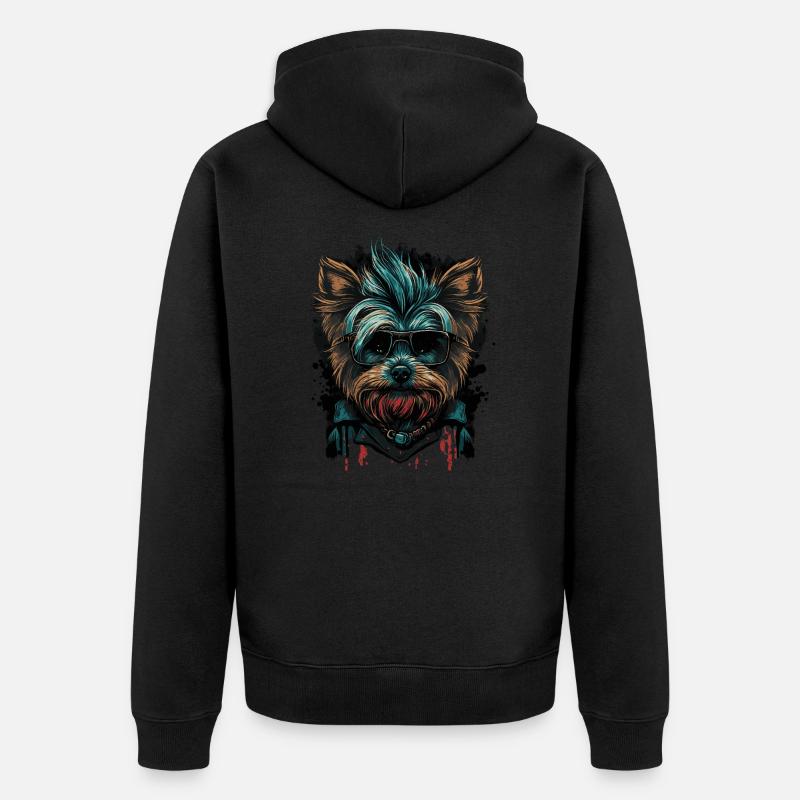 Yorkshire Terrier - Veste à capuche bio Premium Unisexe - noir