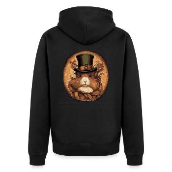 Cochon d’Inde Steampunk - Veste à capuche bio Premium Unisexe - noir - Dos - Nico (187cm)