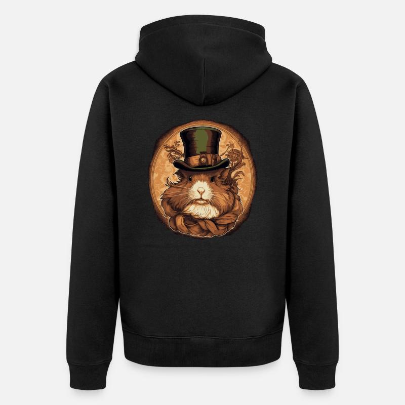Cochon d’Inde Steampunk - Veste à capuche bio Premium Unisexe - noir