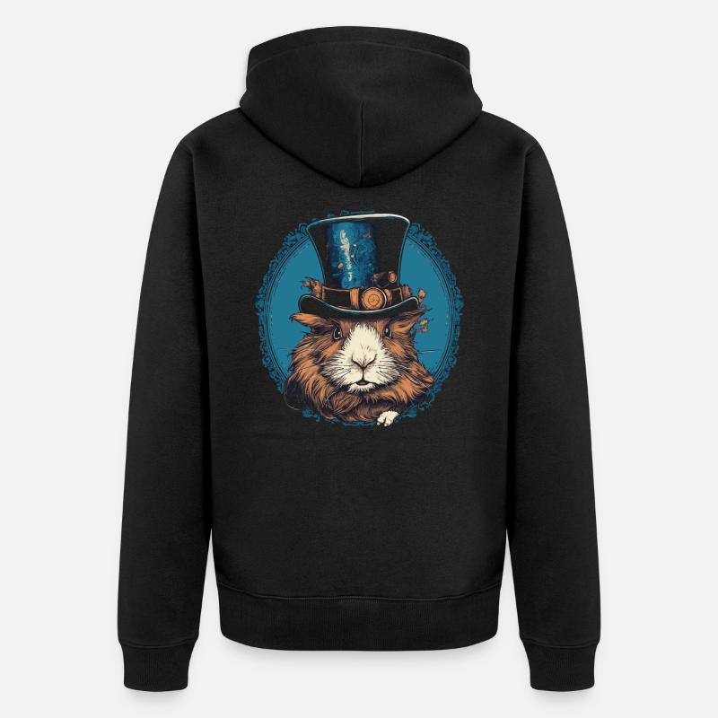 Cochon d’Inde Steampunk - Veste à capuche bio Premium Unisexe - noir