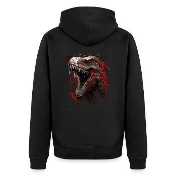 T-Rex de mauvaise humeur - Veste à capuche bio Premium Unisexe - noir - Dos - Nico (187cm)