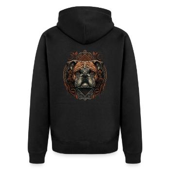 Art du bouledogue anglais - Veste à capuche bio Premium Unisexe - noir - Dos - Nico (187cm)