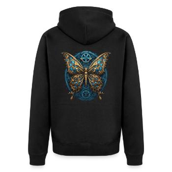 Papillon machine - Veste à capuche bio Premium Unisexe - noir - Dos - Nico (187cm)