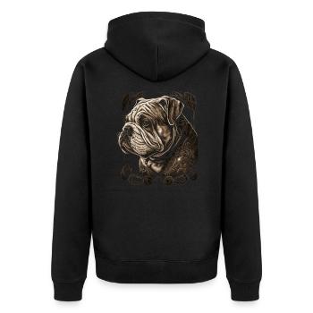 Art du bouledogue anglais - Veste à capuche bio Premium Unisexe - noir - Dos - Nico (187cm)