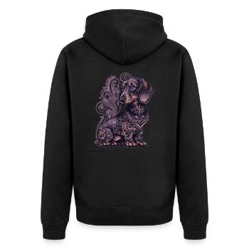 Art teckel - Veste à capuche bio Premium Unisexe - noir - Dos - Nico (187cm)