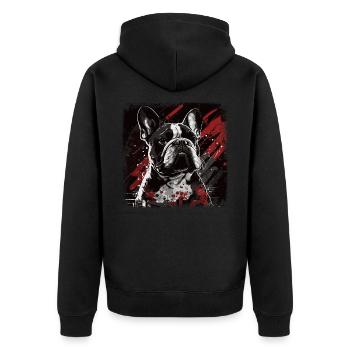 Bouledogue français - Veste à capuche bio Premium Unisexe - noir - Dos - Nico (187cm)