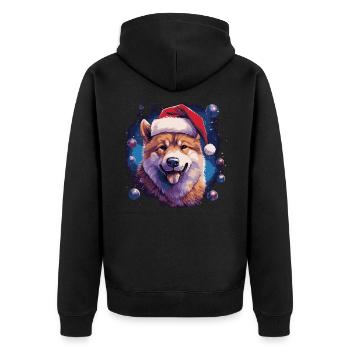 Akita Inu Chien de Noël - Veste à capuche bio Premium Unisexe - noir - Dos - Nico (187cm)