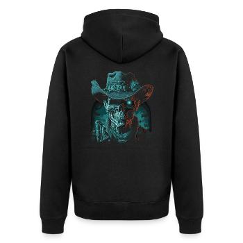 Creepy cowboy - Unisex Premium Organic Zip Hoodie - black - Back - Nico (187cm)