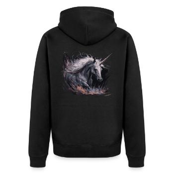 Licorne - Veste à capuche bio Premium Unisexe - noir - Dos - Nico (187cm)