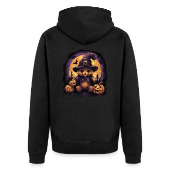 Halloween Teddy Bear - Unisex Premium Organic Zip Hoodie - black - Back - Nico (187cm)