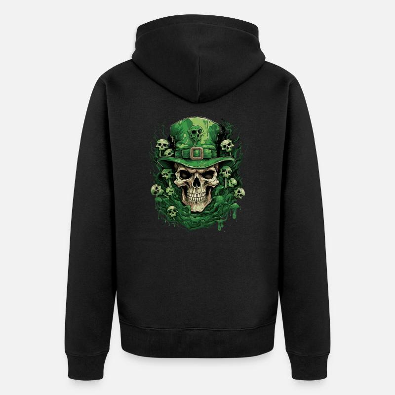 Crâne de la Saint-Patrick - Veste à capuche bio Premium Unisexe - noir