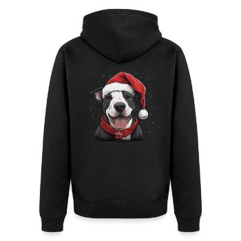 Bull Terrier Noël - Veste à capuche bio Premium Unisexe - noir - Dos - Nico (187cm)