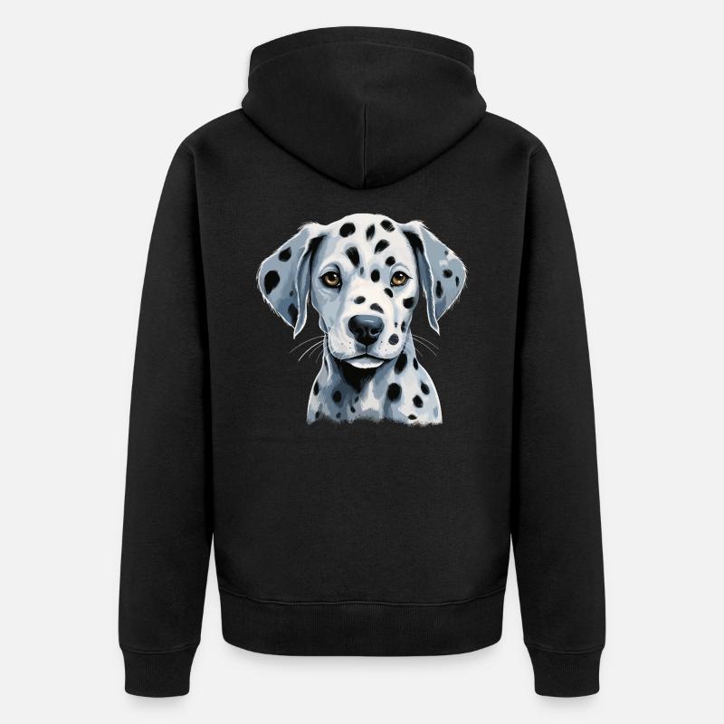 Chiot dalmatien mignon - Veste à capuche bio Premium Unisexe - noir