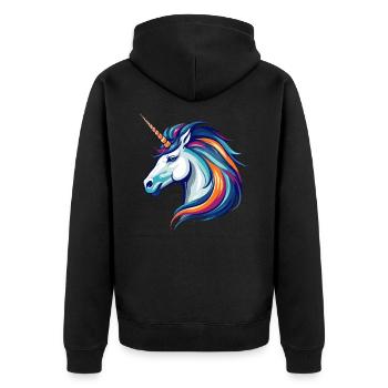Licorne - Veste à capuche bio Premium Unisexe - noir - Dos - Nico (187cm)