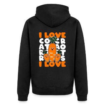 I Love Carrots Carrots Carrot Vegetable Gift - Unisex Premium Organic Zip Hoodie - black - Back - Nico (187cm)