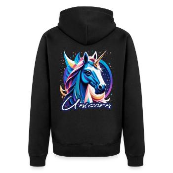 Licorne - Veste à capuche bio Premium Unisexe - noir - Dos - Nico (187cm)