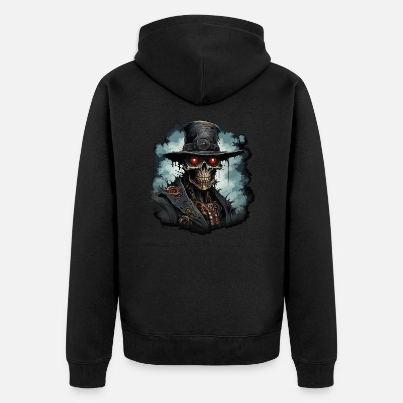 Steampunk Zombie Cowboy - Veste à capuche bio Premium Unisexe - noir