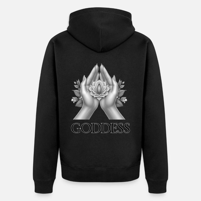 GODDESS (subtitle) #059 - Unisex Premium Organic Zip Hoodie - black