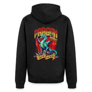 Dragon, Fantasy, Magic, Mysticism, Creature, Fable, Animal - Unisex Premium Organic Zip Hoodie - black - Back - Nico (187cm)