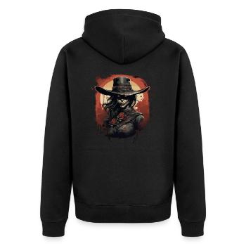 Emo Cowboy Zombie Fille - Veste à capuche bio Premium Unisexe - noir - Dos - Nico (187cm)