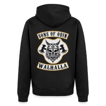 Sons of Odin - Valhalla Chapter Member - Unisex Premium Organic Zip Hoodie - black - Back - Nico (187cm)