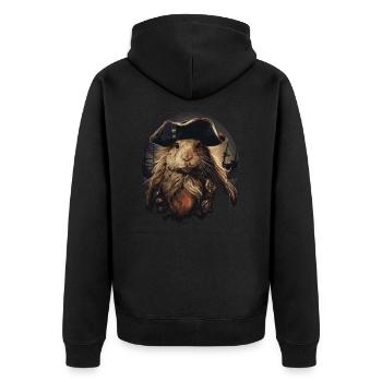 Cochon d’Inde Pirate - Veste à capuche bio Premium Unisexe - noir - Dos - Nico (187cm)