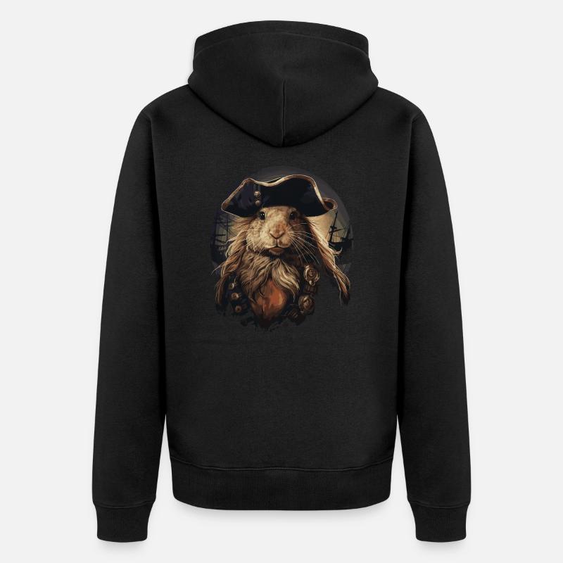 Cochon d’Inde Pirate - Veste à capuche bio Premium Unisexe - noir