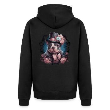 Elegant American Bull Terrier - Unisex Premium Organic Zip Hoodie - black - Back - Nico (187cm)