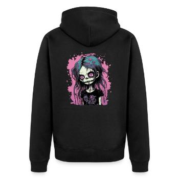 Zombie Emo Fille - Veste à capuche bio Premium Unisexe - noir - Dos - Nico (187cm)