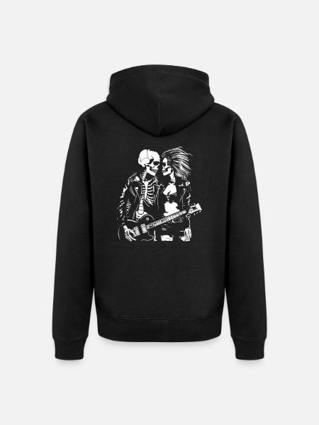 Ewige Rock'n Roll Liebe - Unisex Premium Bio Zip Hoodie - Schwarz