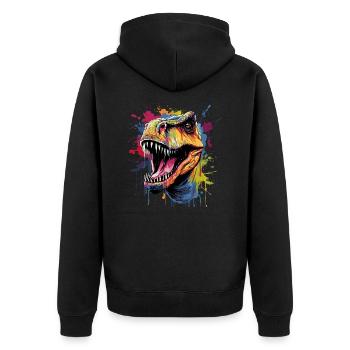 Dinosaure T-Rex - Veste à capuche bio Premium Unisexe - noir - Dos - Nico (187cm)