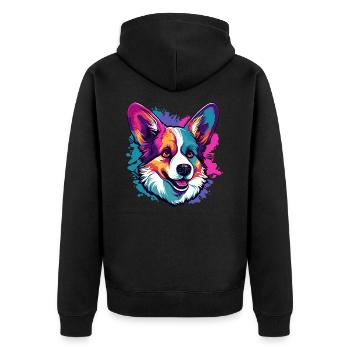 Corgi gallois - Veste à capuche bio Premium Unisexe - noir - Dos - Nico (187cm)