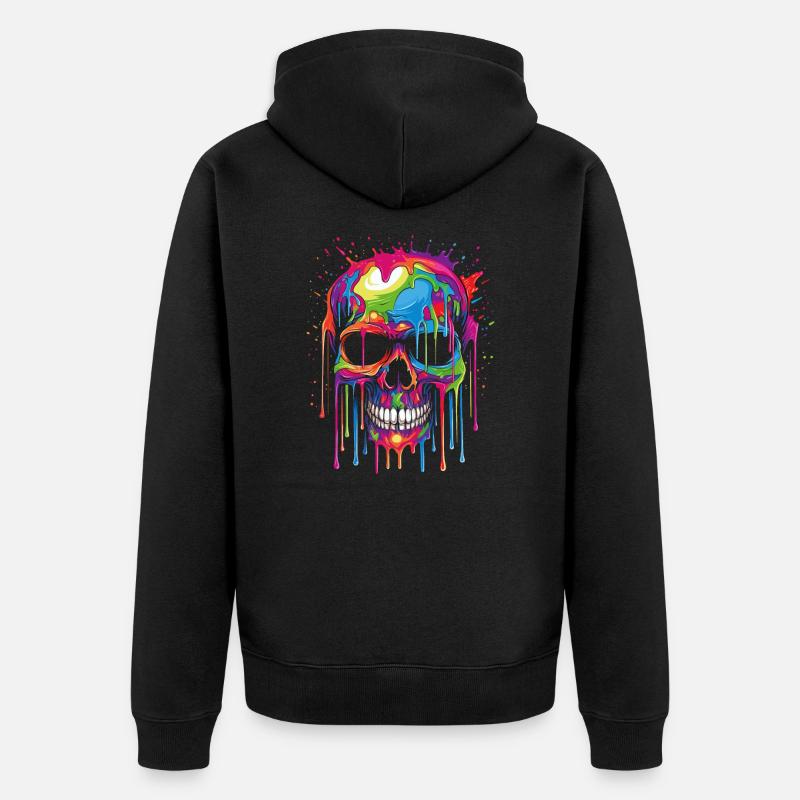 Crâne de Popart - Veste à capuche bio Premium Unisexe - noir