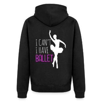 Elegante Balletttänzerin Mit Anmutigen Bewegungen - Unisex Premium Bio Zip Hoodie - Schwarz - Hinten - Nico (187cm)