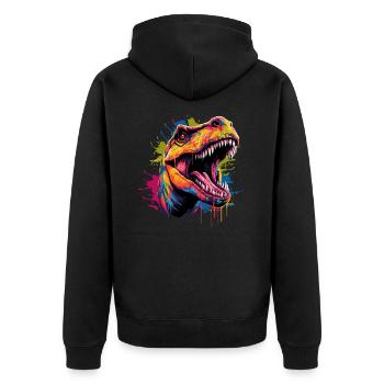 Dinosaure T-Rex - Veste à capuche bio Premium Unisexe - noir - Dos - Nico (187cm)