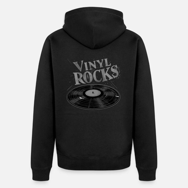Roches en vinyle - Veste à capuche bio Premium Unisexe - noir