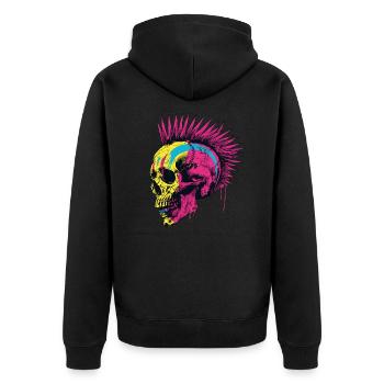 Horreur Punk Zombie Mohawk - Veste à capuche bio Premium Unisexe - noir - Dos - Nico (187cm)