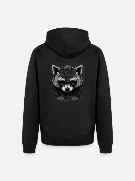 Raccoon Art - Unisex Premium Organic Zip Hoodie - black