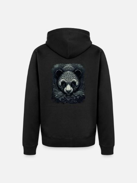 Panda Art - Unisex Premium Organic Zip Hoodie - black
